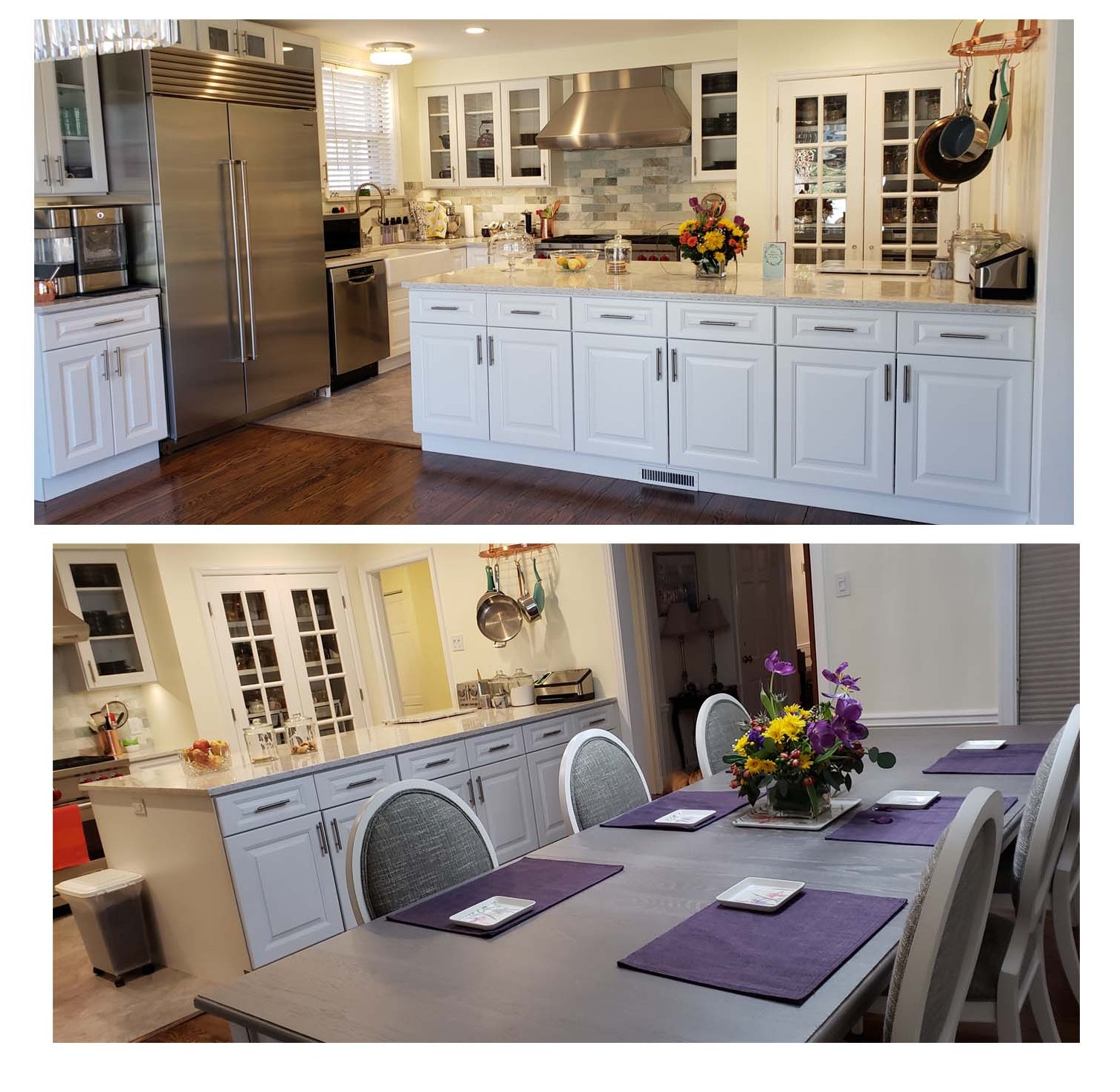 Kitchen and dining room after renovation